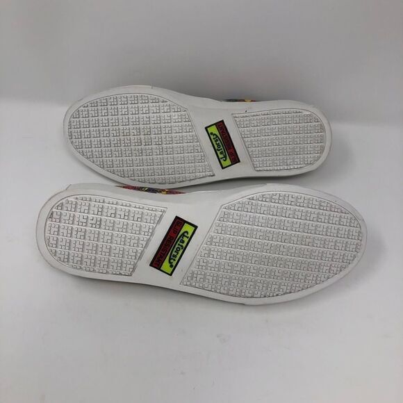 LaForst Sz 7 Leather Painted Rainbow Slip-On Streetwear Casual Sneakers - Picture 9 of 9